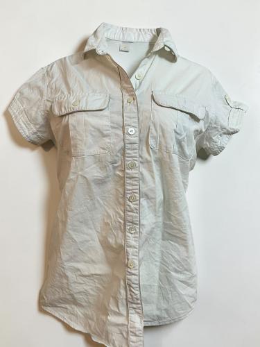 ‏ Burberry London White Short Sleeve Button-Up Shi...