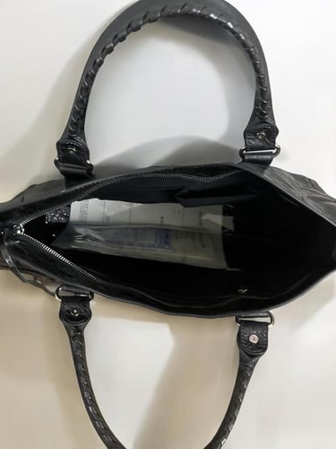 BALENCIAGA Medium Lambskin Le City Top-Handle Bag