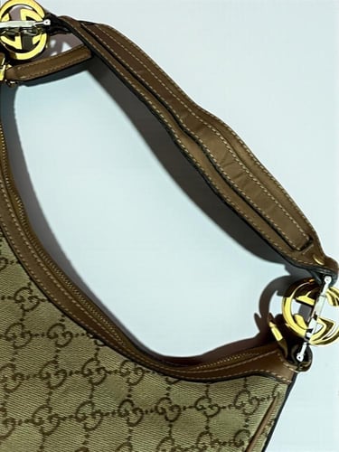 Gucci Beige Canvas Shoulder Bag