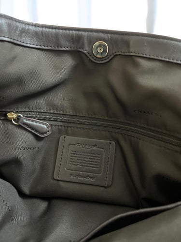 Coach Beige/Brown Signature Canvas and Leather Sat...