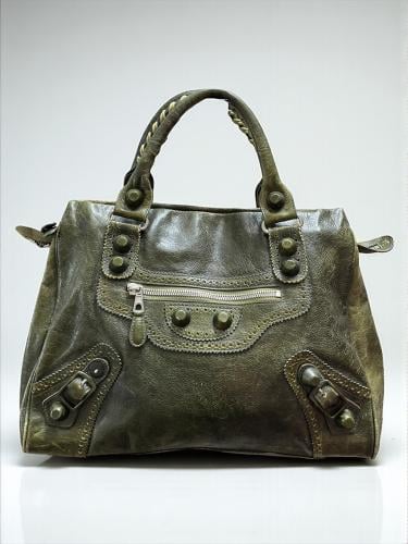 Balenciaga Green Leather Handbag