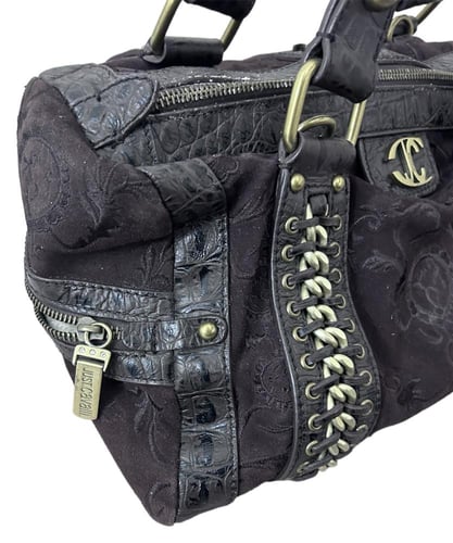 Just cavailli velvet brown bag