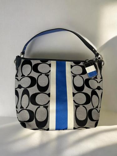 Coach Signature Stripe Hobo Bag