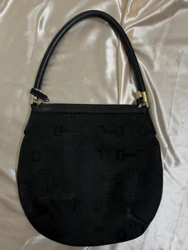 Gucci Black Monogrammed Hobo Bag