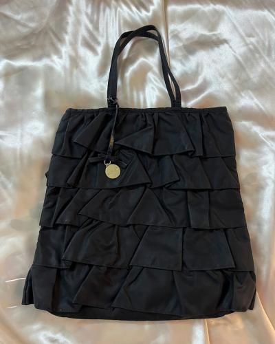 REDValentino Black Nylon Mesh Polka Dot Lining Tote Bag