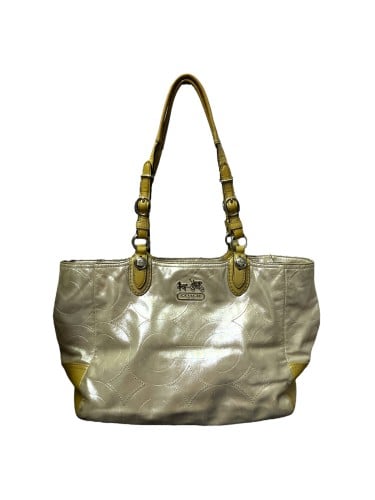 Coach Shimmering Ivory Perl Color Coated Canvas Sa...