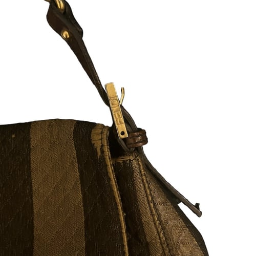 Fendi Mama Forever Bag Quilted Pequin Fabric Brown