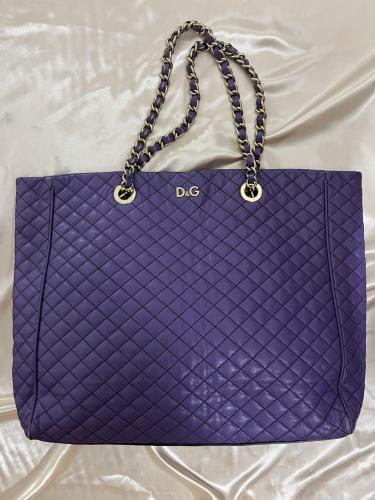 Dolce & Gabbana Purple Quilted Tote Bag