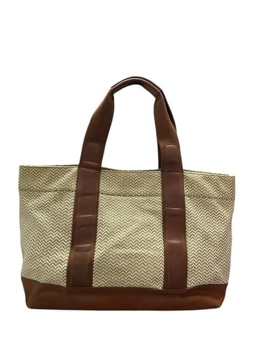 Tory Burch Beige Woven Canvas Tote Bag