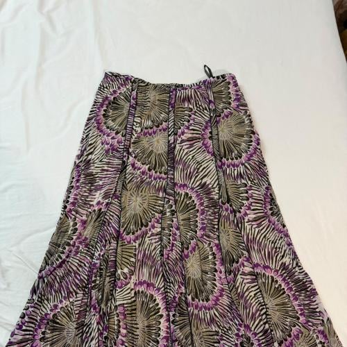 Bianca Purple and Black Abstract Swirl Print Maxi Skirt - size L
