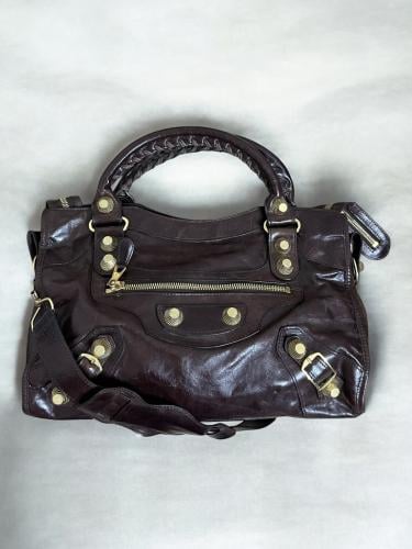 Balenciaga Charbon Leather GGH Classic City Tote