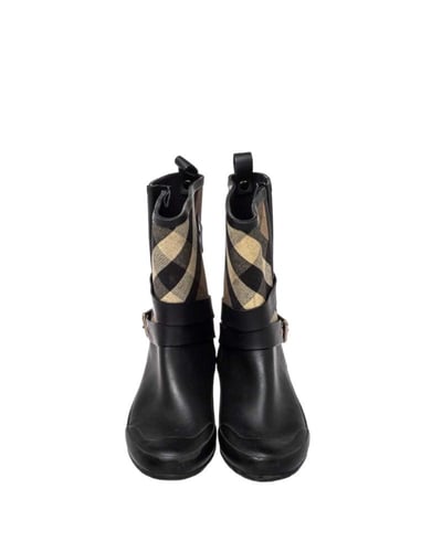 Burberry Beige/Black Check Canvas And Rubber Midca...