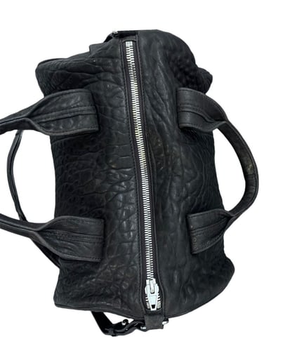 Alexander Wang Black Pebbled Leather Rocco Duffle...