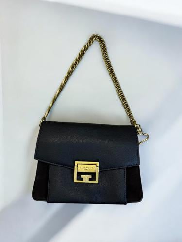 Goatskin Suede Mini GV3 Shoulder Bag Black