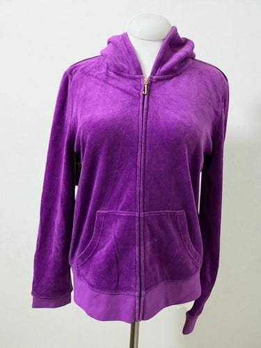 Juicy Couture Purple Velour Hoodie - Size M