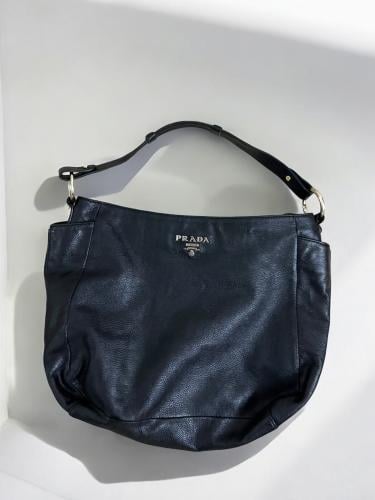 Prada leather black shoulder bag