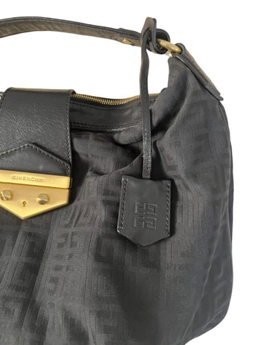 Givenchy Black Monogram Canvas And Leather Flap Ho...