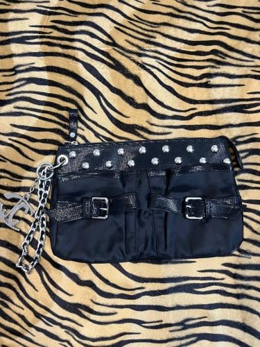 just Cavalli Black Clutch with Studs