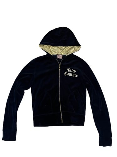 ‏Juicy Couture Black to navy Velour Hoodie