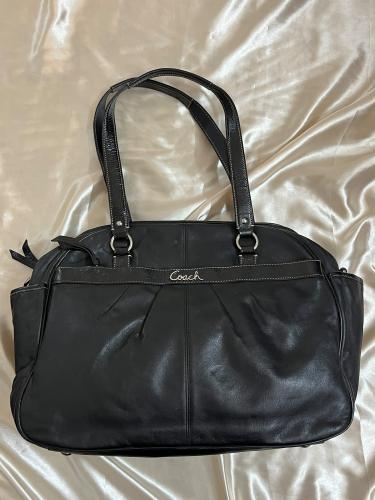 Coach Black Leather Tote Bag