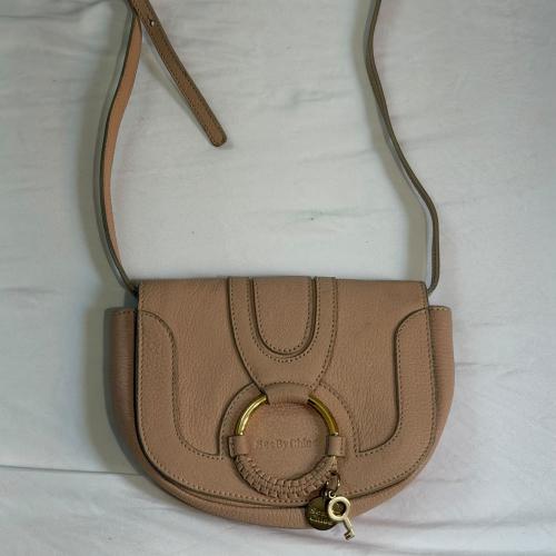 See by Chloé Beige Leather Bag Tag Detail