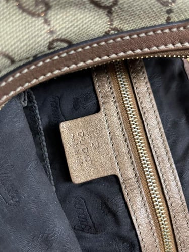 Gucci Beige Canvas Shoulder Bag