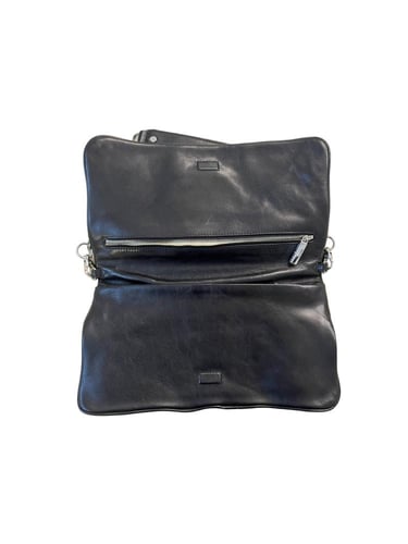 Tory Burch Black Leather Reva Flap Shoulder Bag