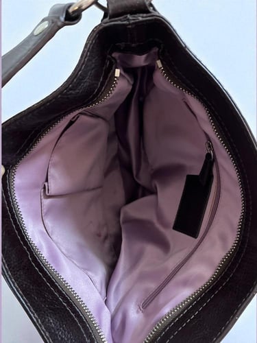 Coach Zoe Signature Purse Khaki Brown Leather Trim...