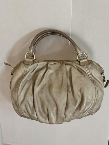 Miu Miu Shoulder Bag Leather Beige