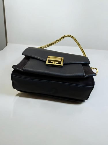 Goatskin Suede Mini GV3 Shoulder Bag Black