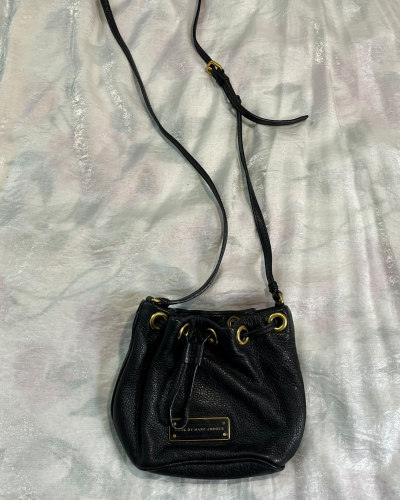 Marc by Marc Jacobs Black Leather Mini Drawstring Bucket Bag