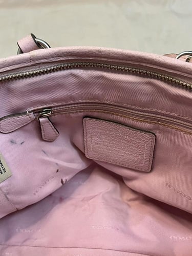 Coach Pink Pebbled Leather Satchel Bag