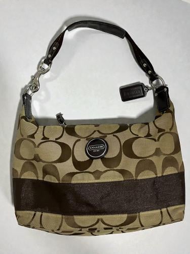 Coach Brown Signature Canvas Shoulder Bag