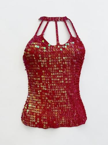 Red Sequined top - Size S-M