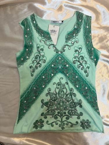 Nexus Mint Green Embroidered Sleeveless Top - size...
