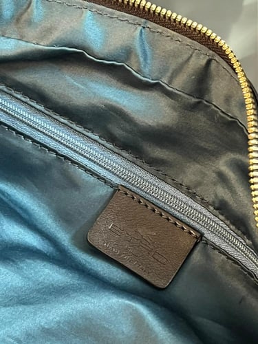 Etro Leather Satchel with Gold Details (Black)