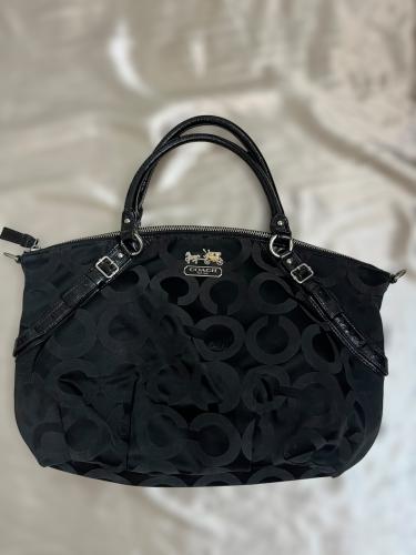 Coach Black Monogram Satchel Bag