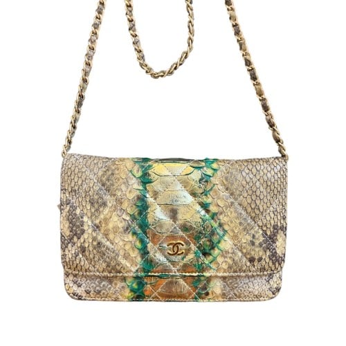 CHANEL Python Classic Wallet On Chain