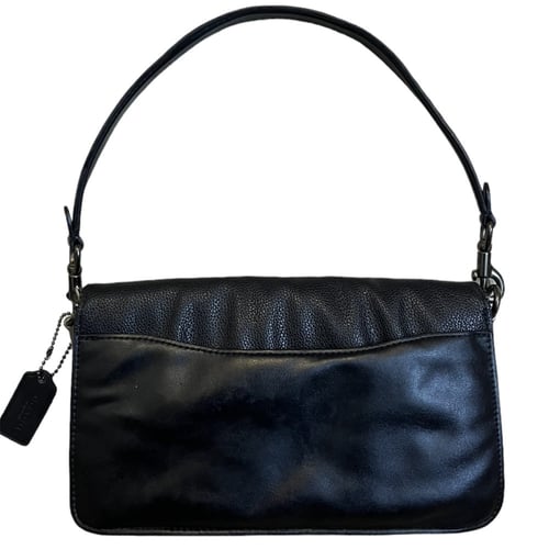 TABBY MIX LEATHER SHOULDER BAG W/ BEADED GUNMETAL...