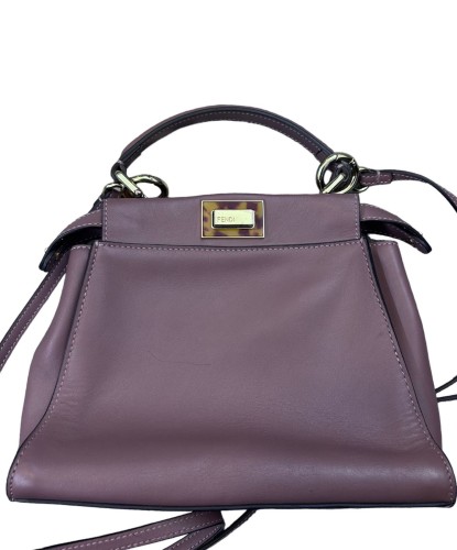 Fendi Leather small Peekaboo Top Handle Bag