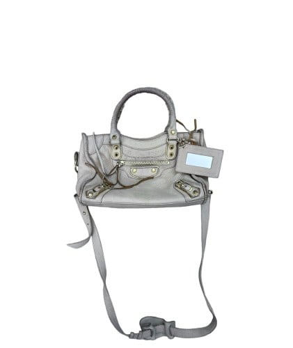 Balenciaga Grey Grey Mini Classic Metallic Edge Ci...