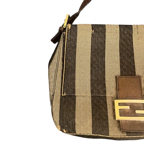 Fendi Mama Forever Bag Quilted Pequin Fabric Brown
