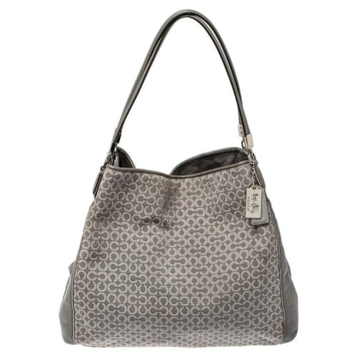 Coach Coach Grey Signature Canvas and Leather Edie...