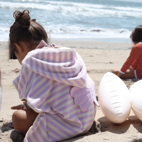 منشفة بغطاء رأس للأطفال شخصية الأميرة باللون الليل...