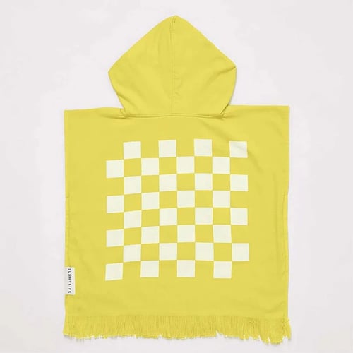 منشفة بغطاء للرأس صفراء