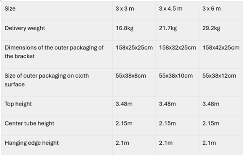 3*6 BLUE aluminum hexagonal tube tent (half enclos...