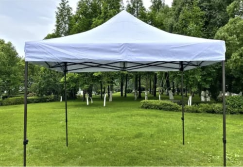3*3 (WHITE (iron hexagonal tube tent (half enclosu...