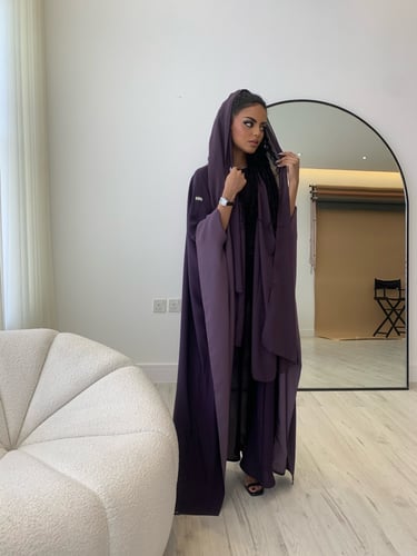 عباية كريب حرير موف #043