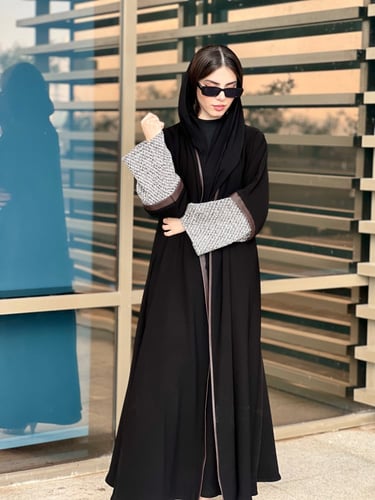 عباية شانيل بني وابيض #56