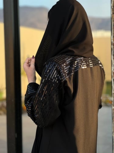 عباية بتطريز اسود #038